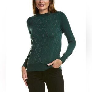 NWT Nanette Lepore Rhinestone Sweater in Evergreen Size Small